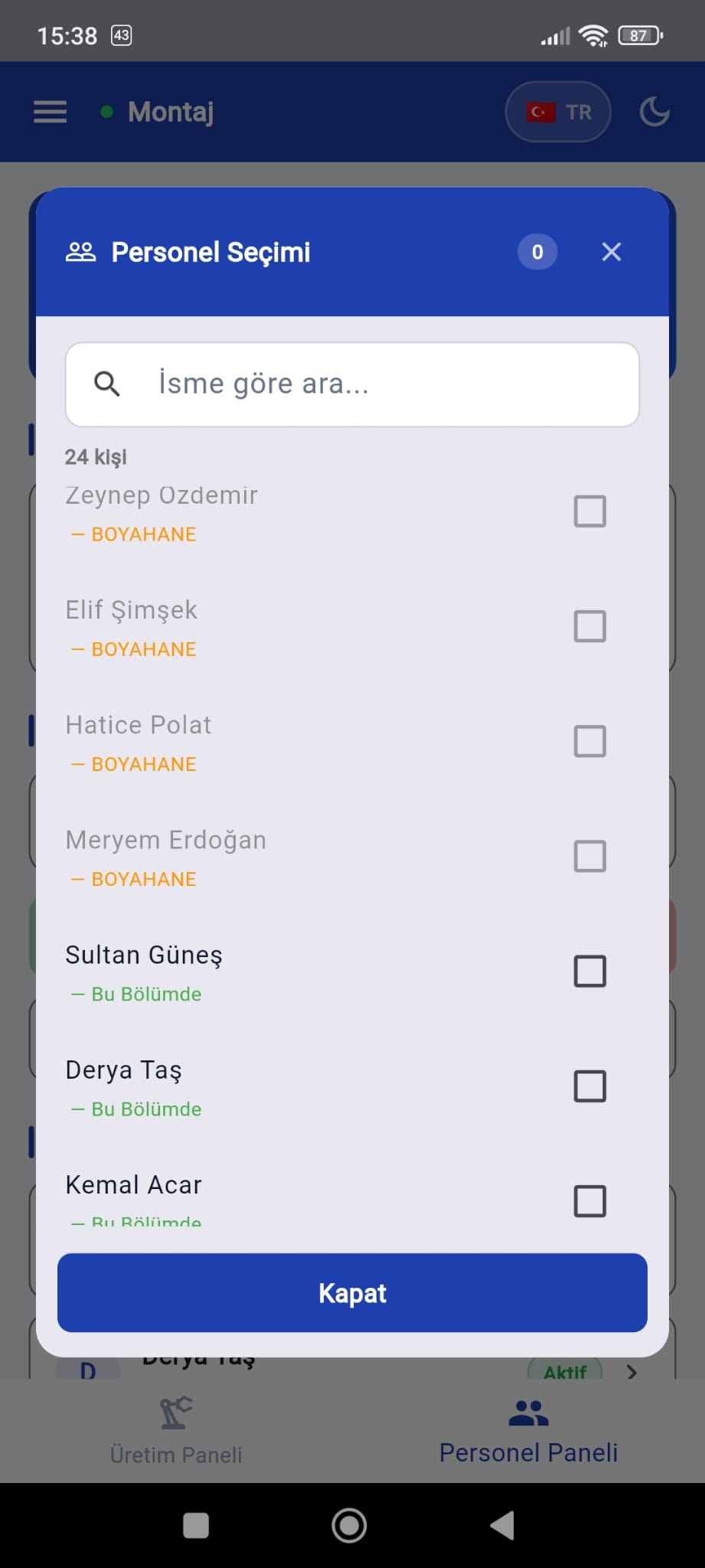Personel seçimi