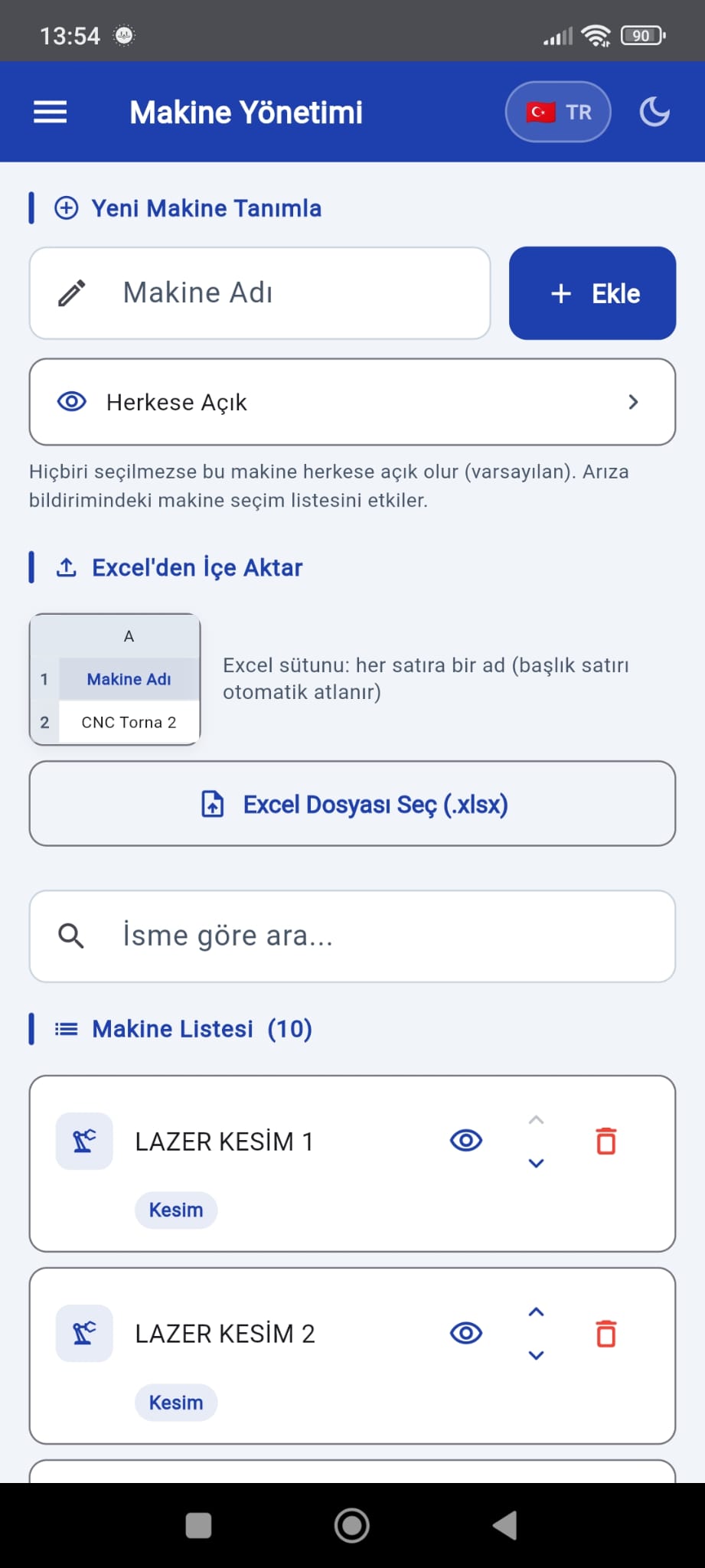 Makine yönetimi