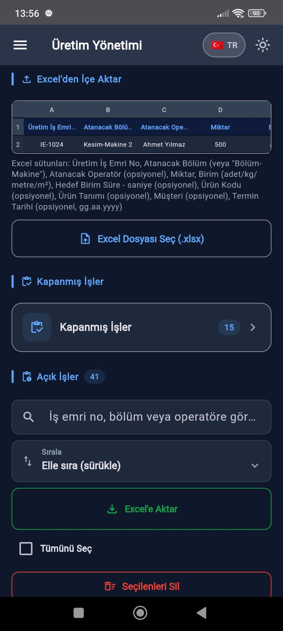 İş emri yönetimi